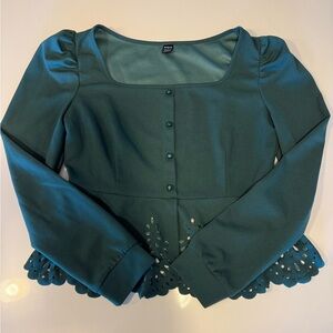 Blouse with Scalloped Hem